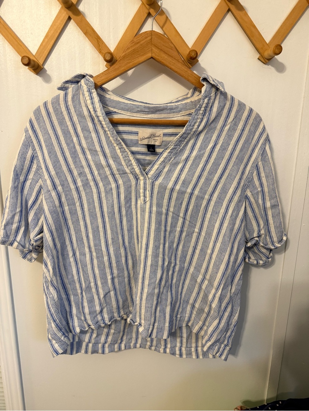 Universal Thread Blue and White Striped Collar Tunic